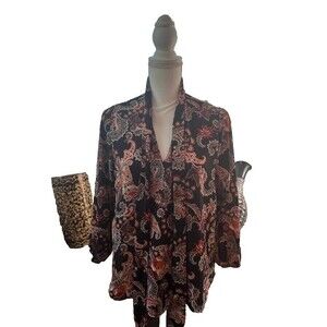 Lily Black Colorful M Long Sleeve Sheer Women